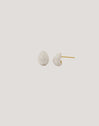 Alea White Enamel Drop Earrings Steel Gold Plated - vista 7