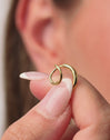 Pendientes Gota Spiral Acero Baño Oro