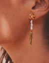 Ohrringe Long Costa Stahl mit 18kt Goldbeschichtung