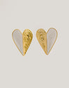 Boucles D'oreilles Coquillage Enamel Acier Plaqué Or