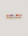 Pulsera Bali Chic Stones Acero Baño Oro