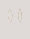 Arch Bean Pearl Ohrringe Silber, vergoldet