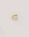 Abbraccio White Ring Edelstahl mit 18kt Goldbeschichtung