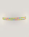 Doppel-Fußkettchen Dots Neon Emaille Edelstahl vergoldet