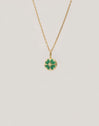 Charm Kleeblatt Achat 18kt vergoldet