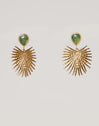 Pendientes Verde Catalina Acero Baño Oro