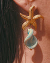Ohrringe Starfish Wave Edelstahl vergoldet