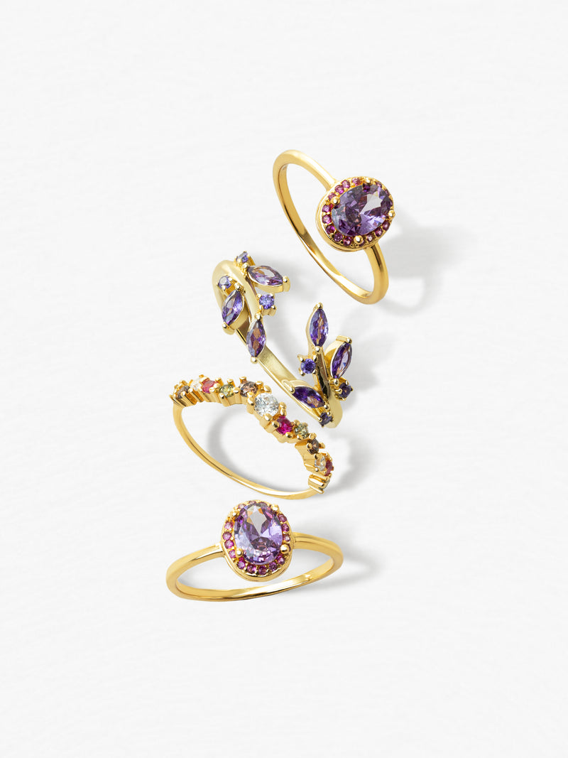 Grape Colors Ring Silber, vergoldet