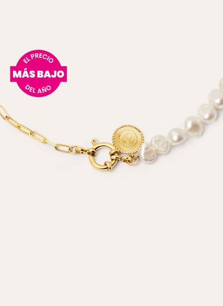 Collar Chic Pearl Acero Baño Oro