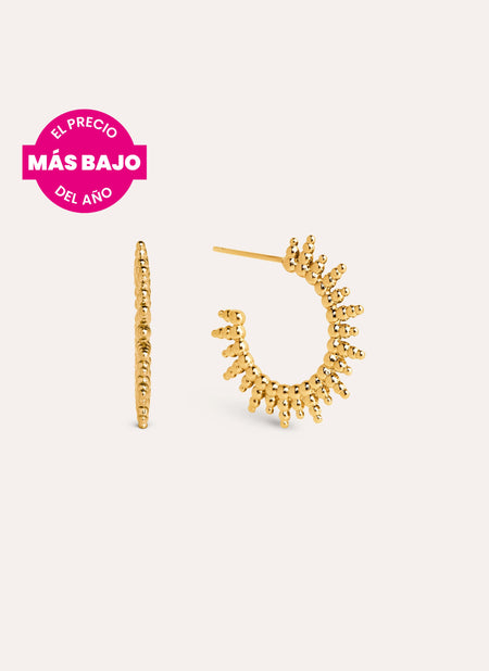 Pendientes Pebbles Sun Baño Oro