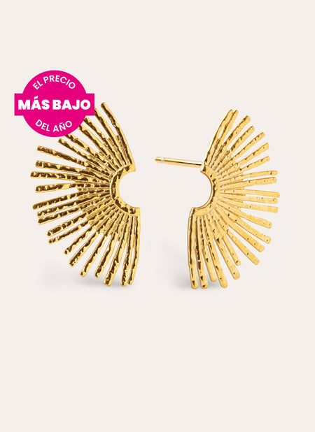 Pendientes Sunbeam Acero Baño Oro