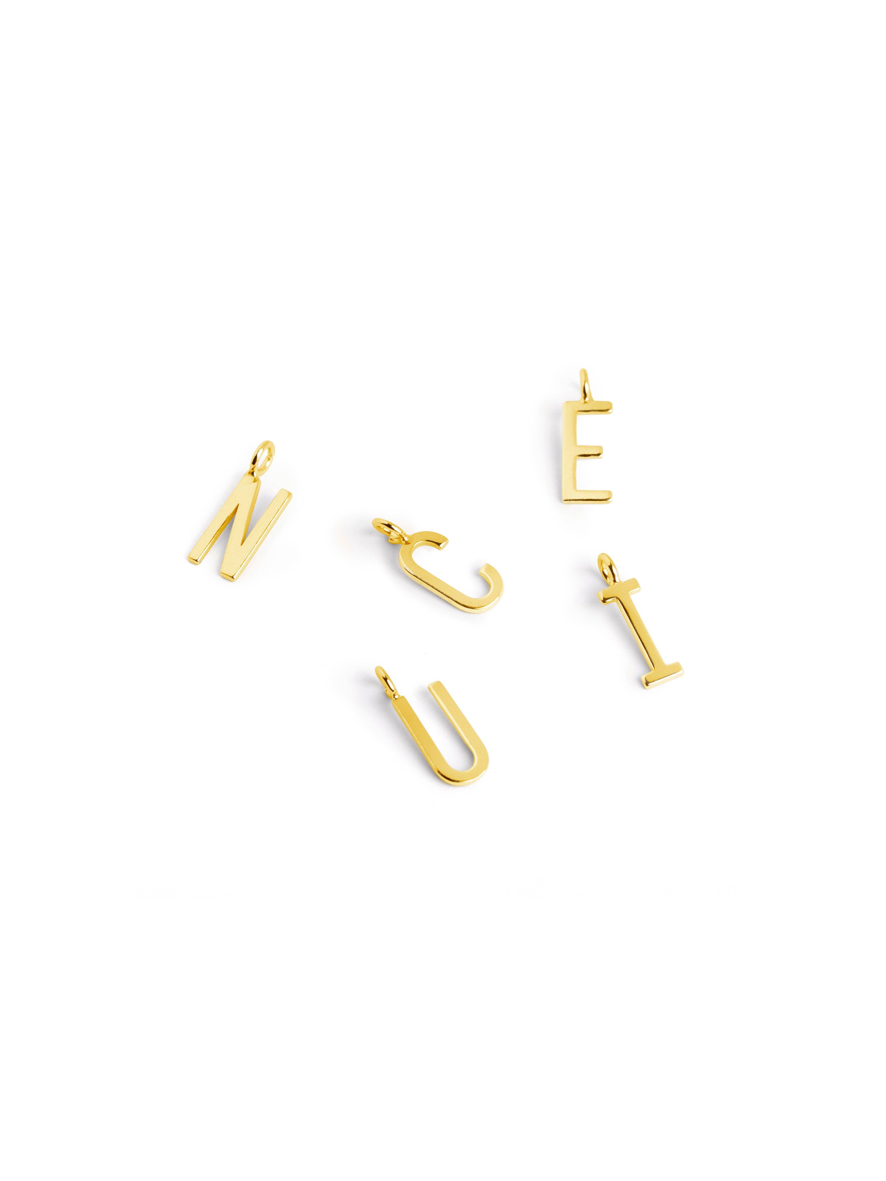 Inicial personalisierte Halskette Letters aus Silber mit Goldbeschichtung