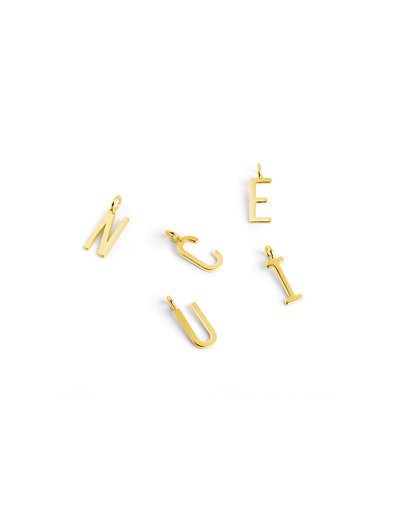 Inicial personalisierte Halskette Letters aus Silber mit Goldbeschichtung
