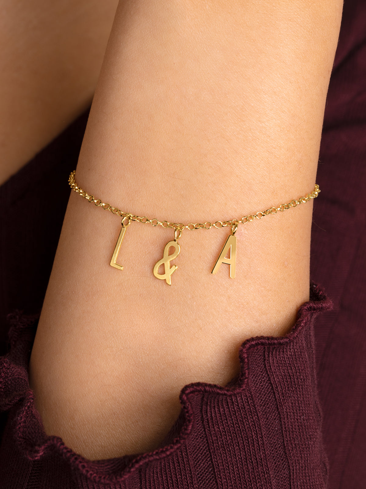Imagen detalle de Initial Personalized Letters & Silver Necklace with Gold Plating