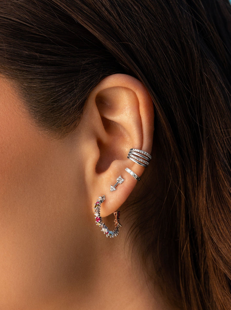 Pendientes Aro Estellar Colors Plata
