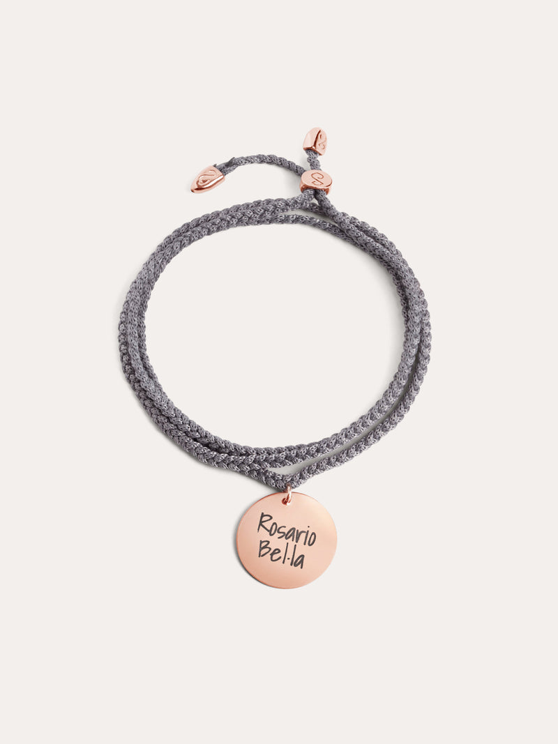 Dream Chic Dunkelgrau Personalisiertes Armband, Silber, Rosévergoldet