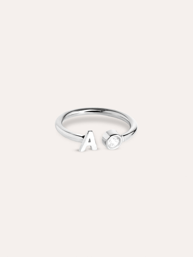 Anillo Personalizado Letter Spark Plata