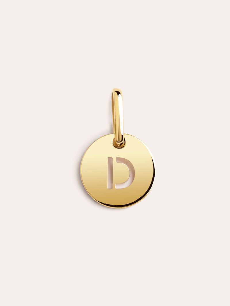 Mini Medallion Letter Silber, vergoldet