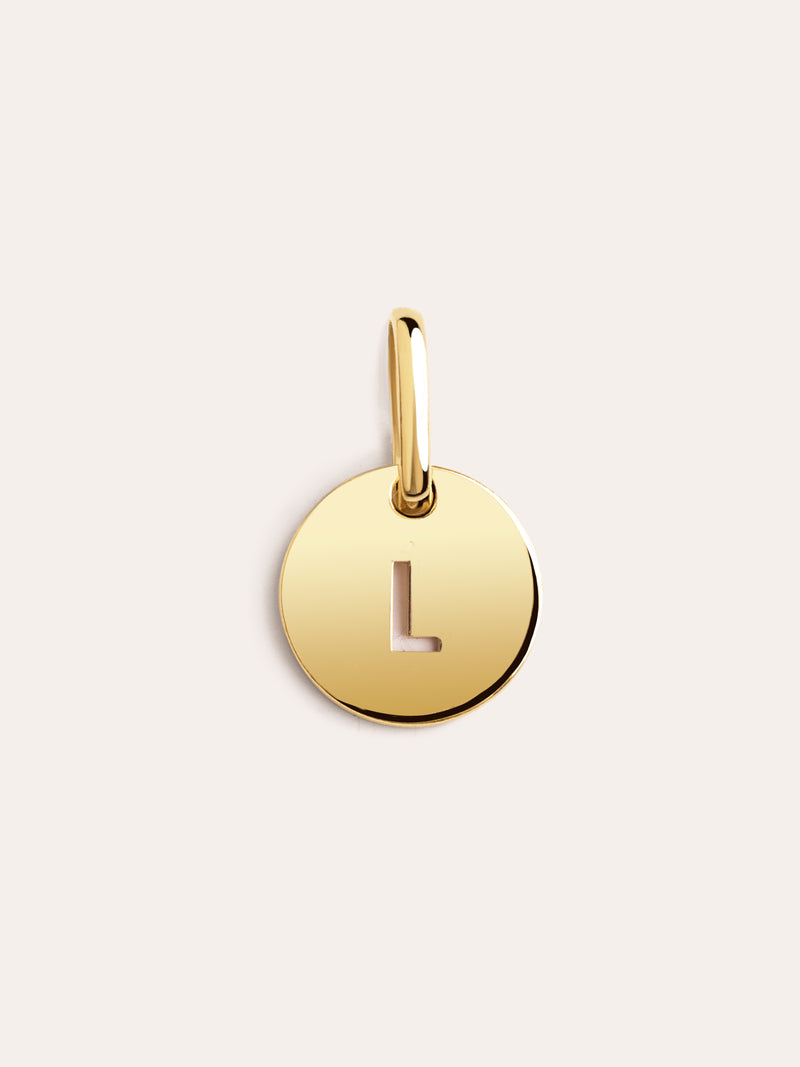 Mini Medallion Letter Silber, vergoldet