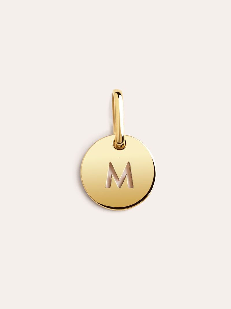 Mini Medallion Letter Silber, vergoldet