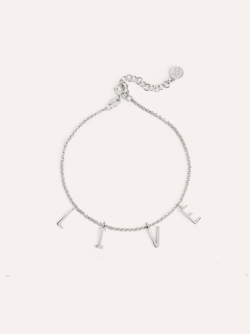 Letters Personalisiertes Armband, Silber
