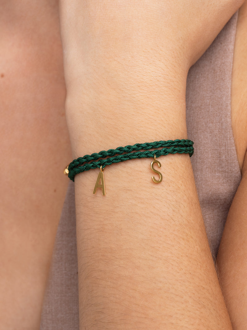 Pine Letters Personalisiertes Armband, Silber, vergoldet