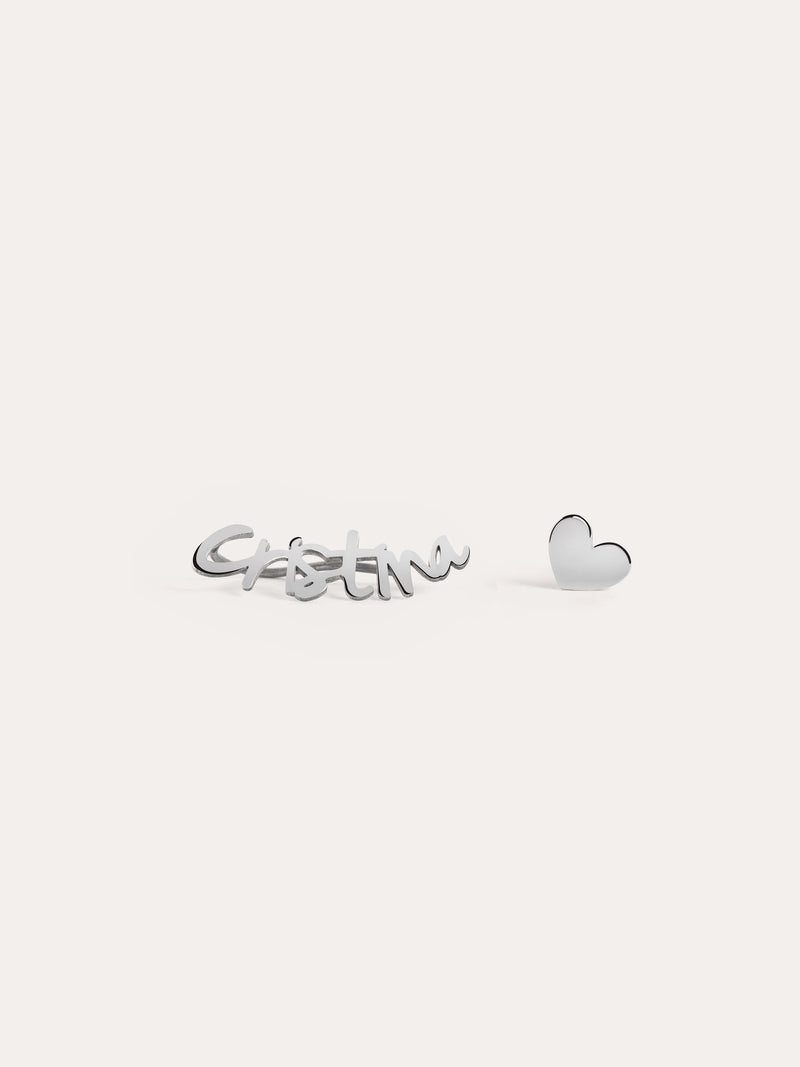Sue & Stud Personalisiertes Ohrringe, Silber