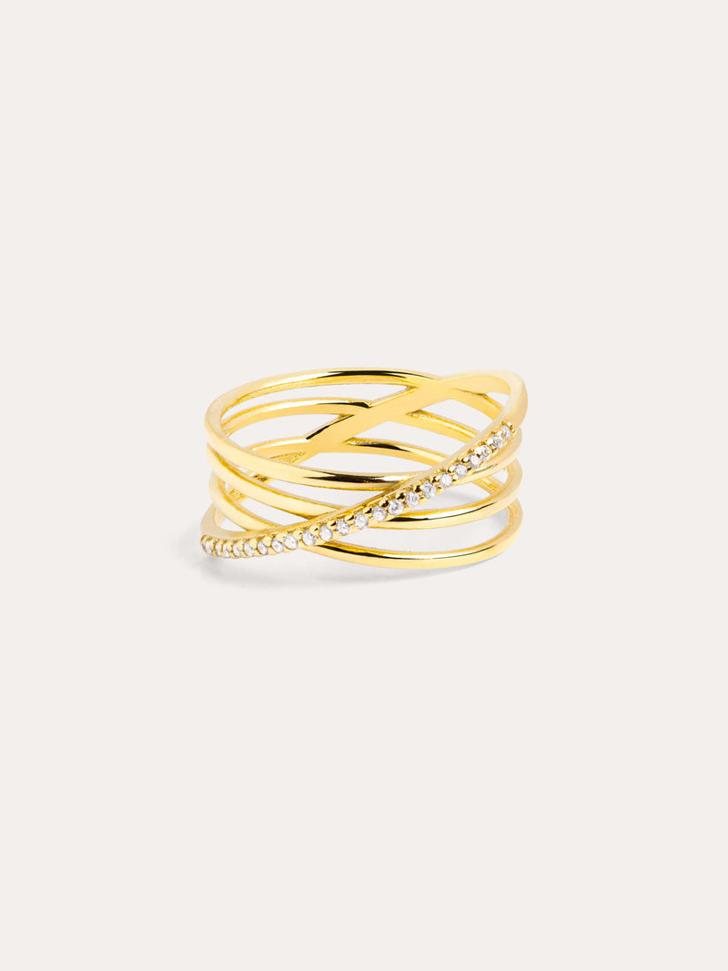 Comete Ring Silber, vergoldet
