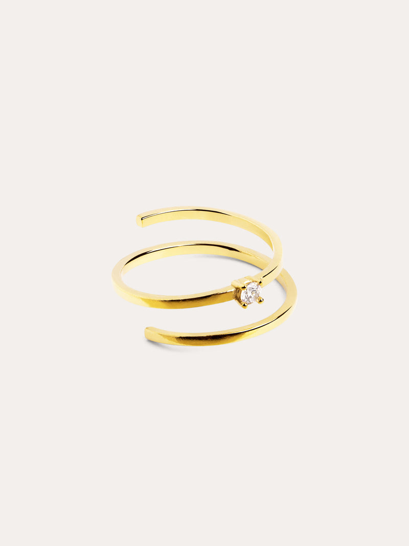 Spiral Spark Ring Silver 18kt Gold Plated
