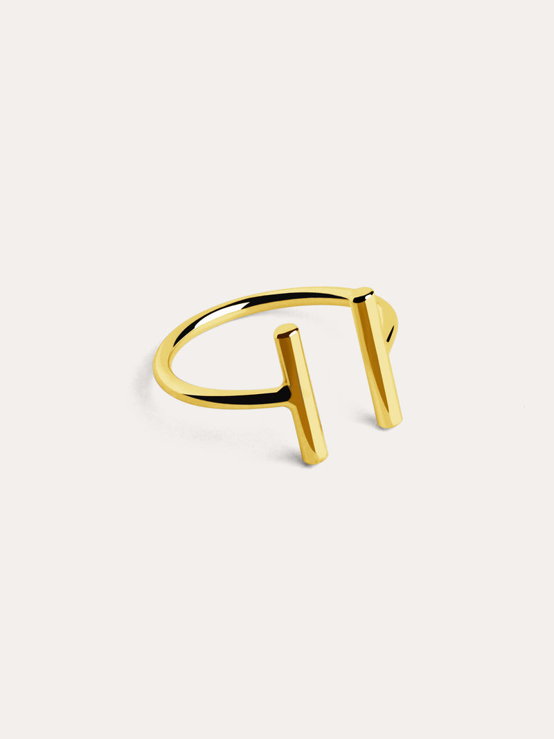 Sticks Ring Silber, vergoldet