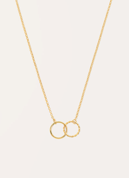 Collar Circles Twist Baño Oro