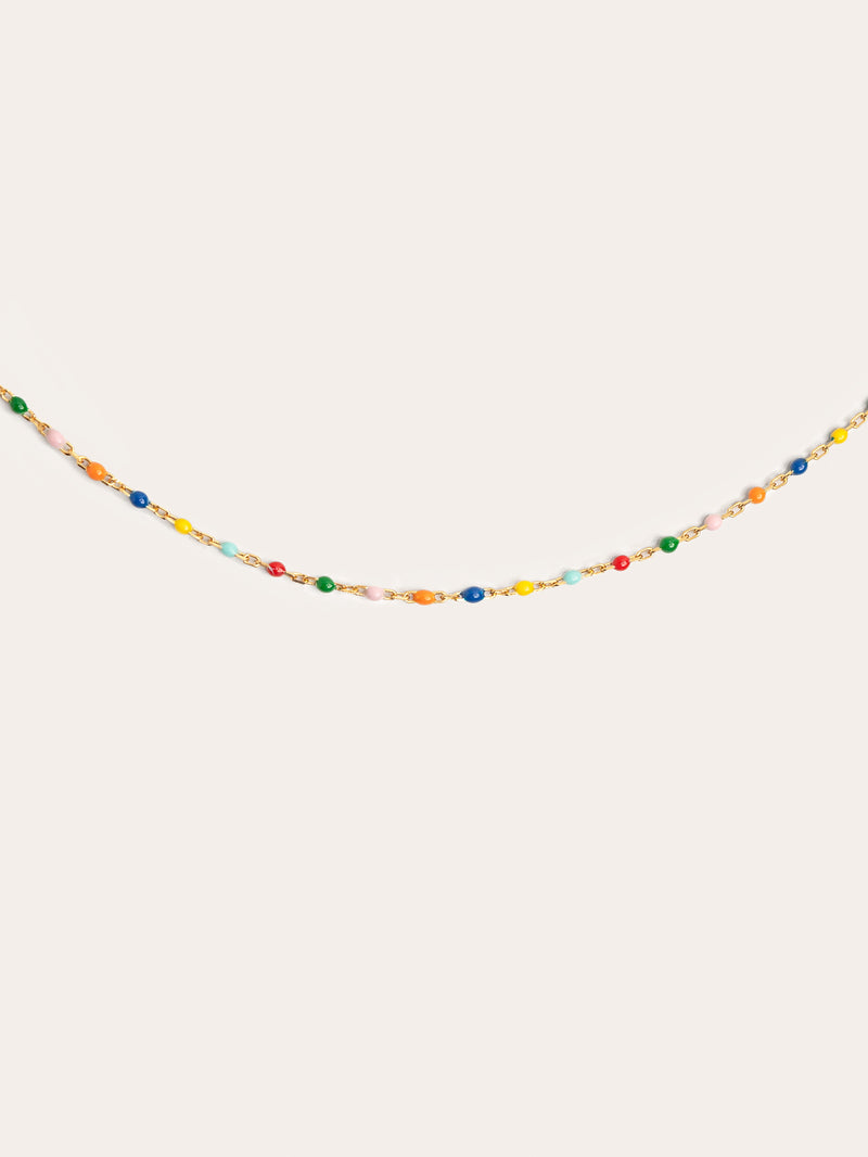 Dots Colors Halskette enamel Silber, vergoldet