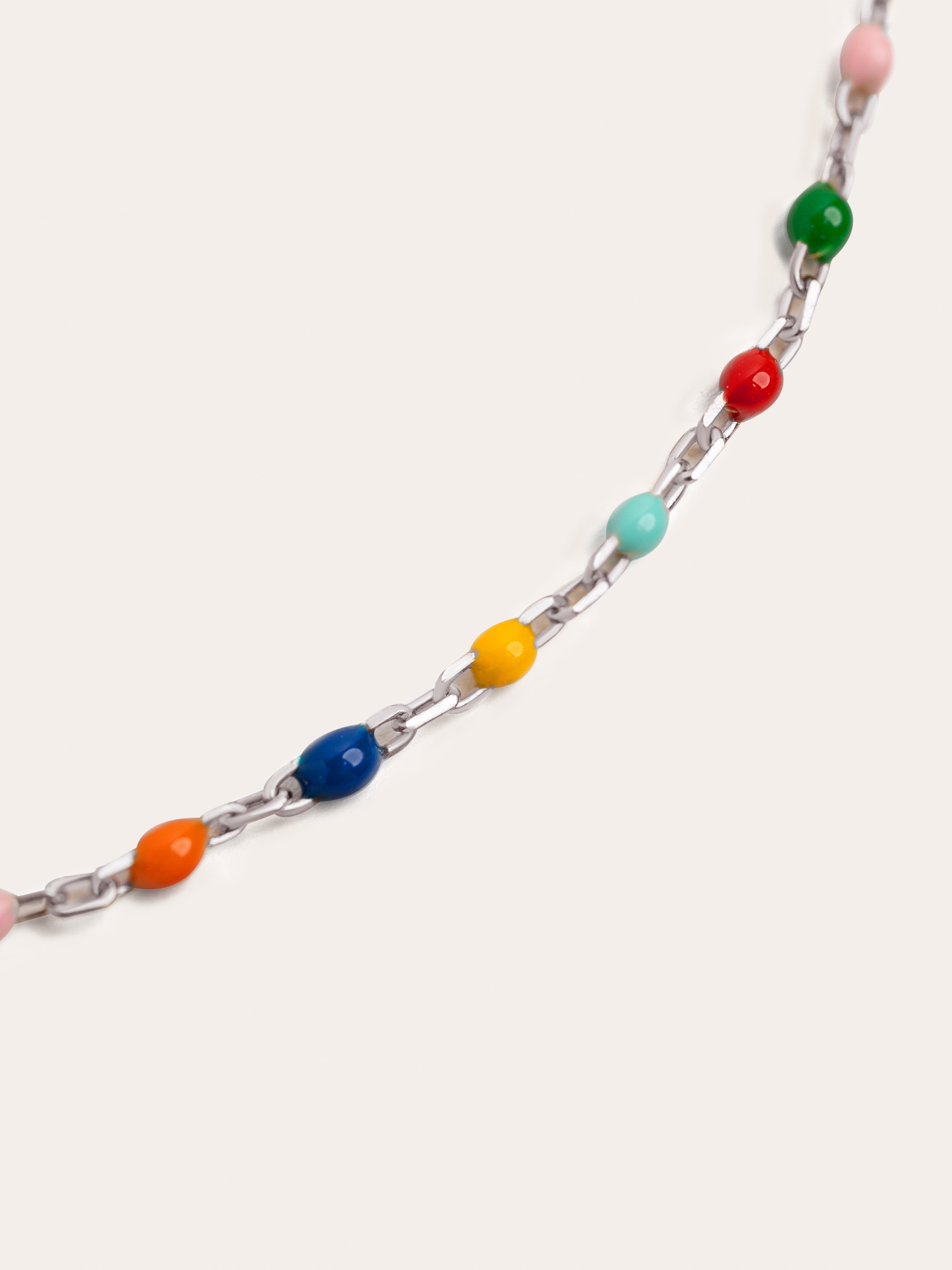 Collar Dots Colors Enamel Plata