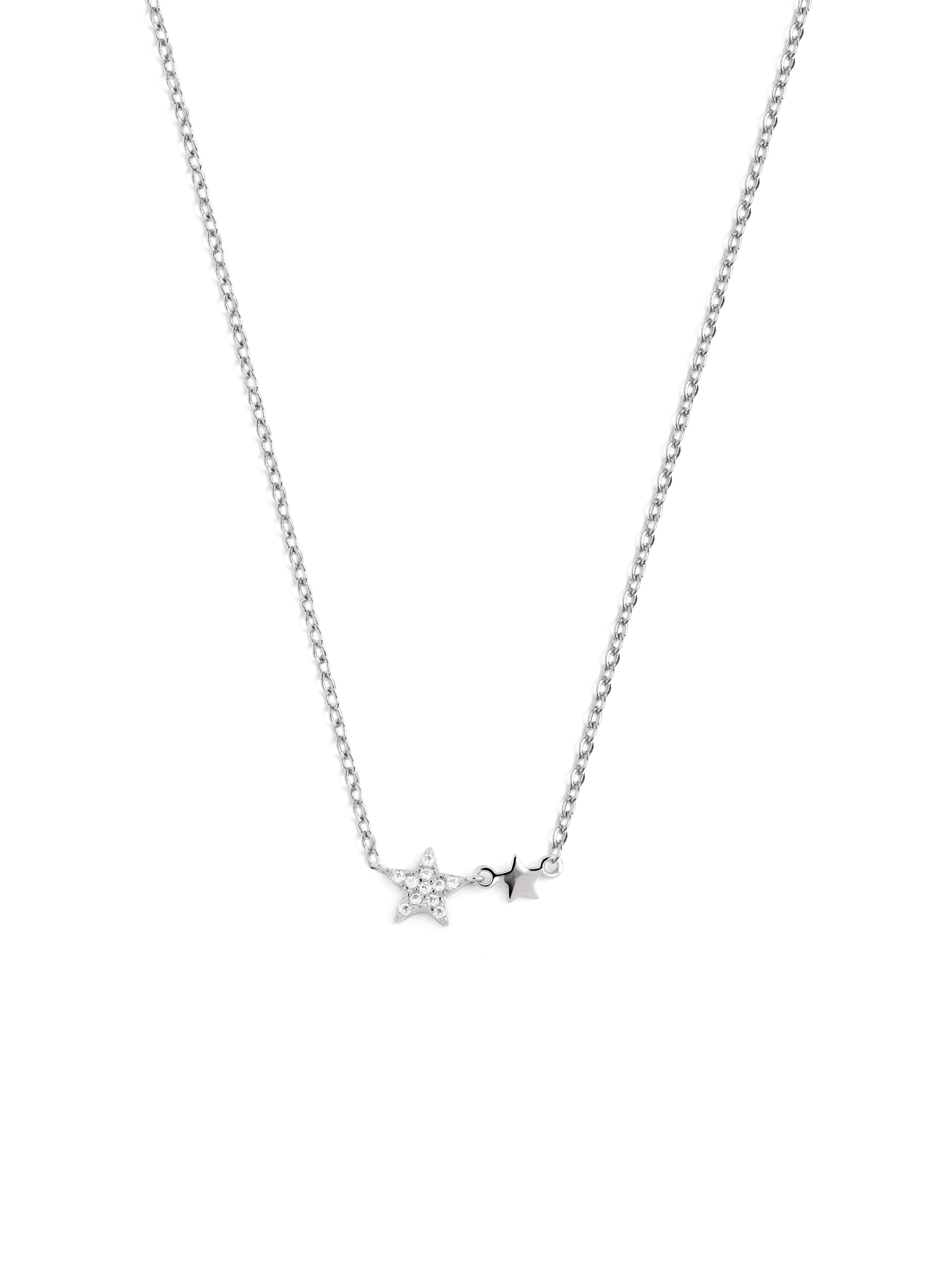 Duo Stars Silver Necklace