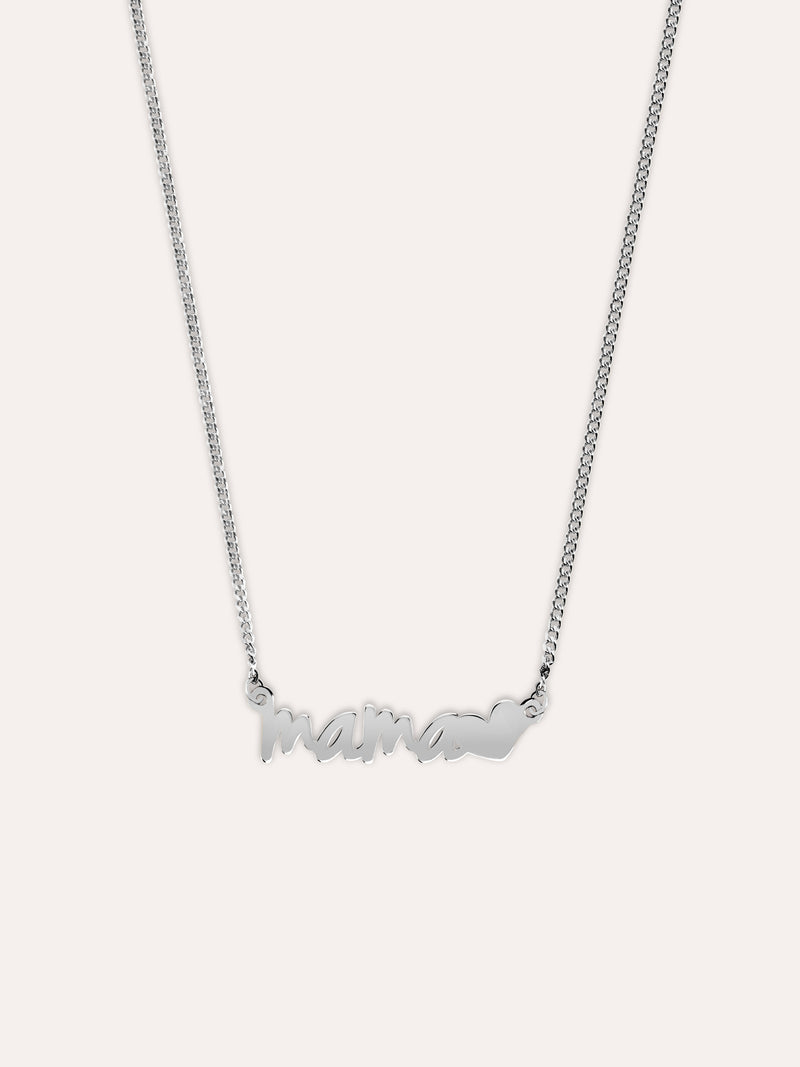 Mama Heart Halskette Silber