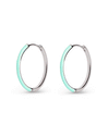 Sky L Enamel Hoop Earrings