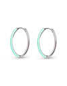 Sky L Enamel Hoop Earrings