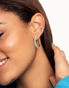 Sky L Enamel Hoop Earrings