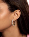 Sky L Enamel Hoop Earrings