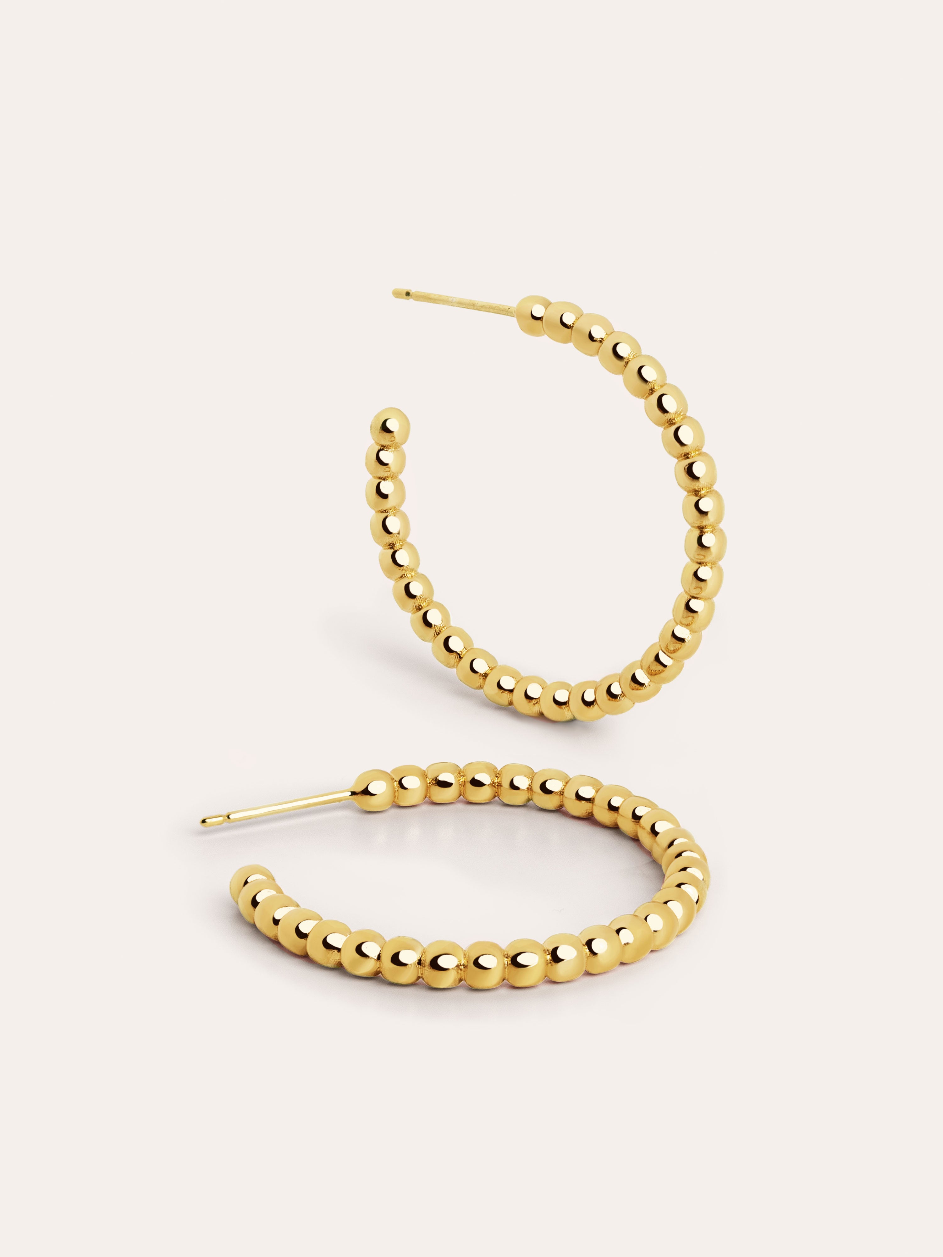 Pebbles L Gold Plated Hoop Earrings