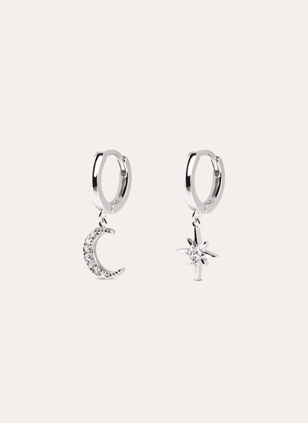 Polar Moon Spark Silver Earrings