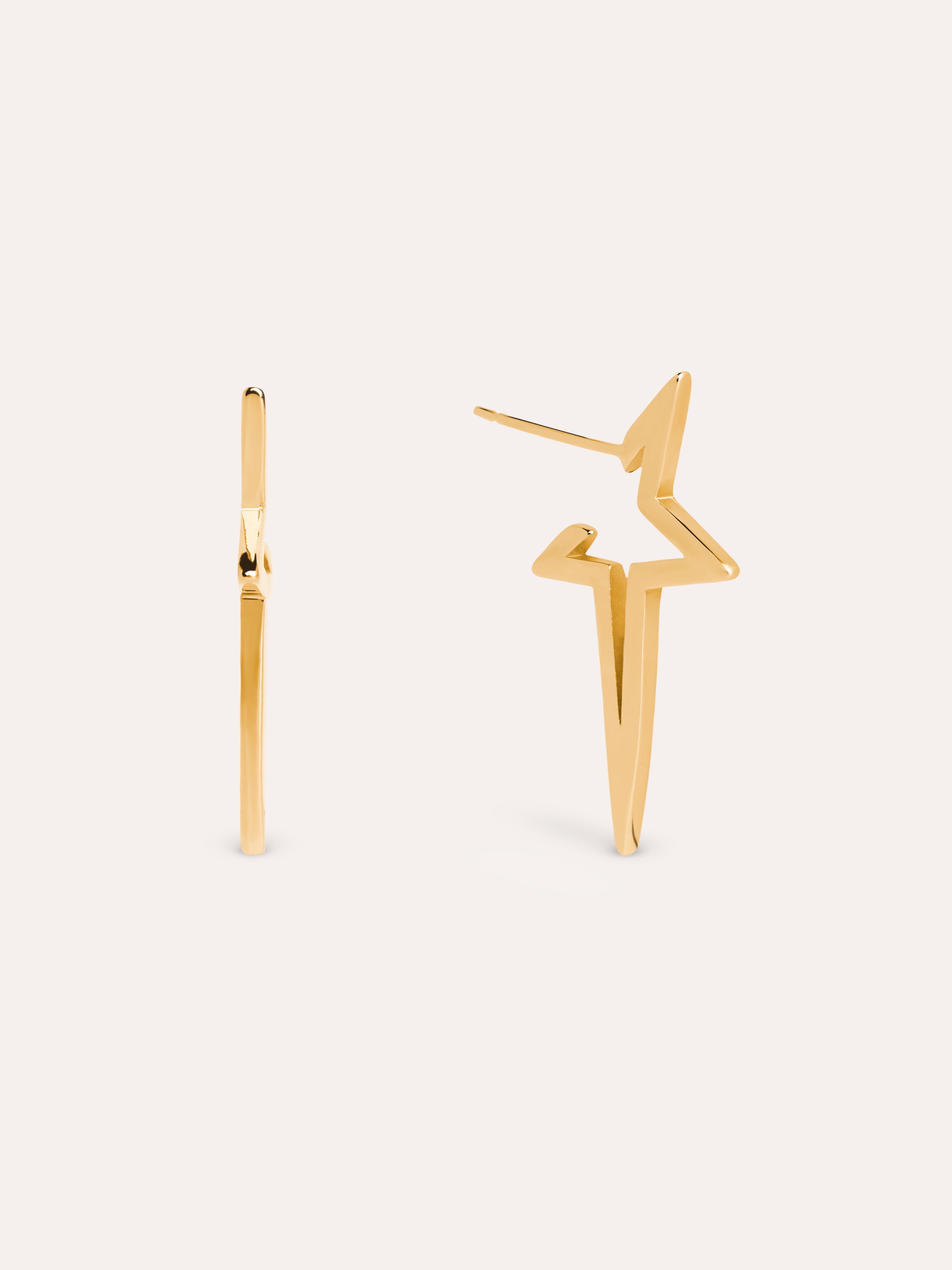 Star Punk Gold Earrings