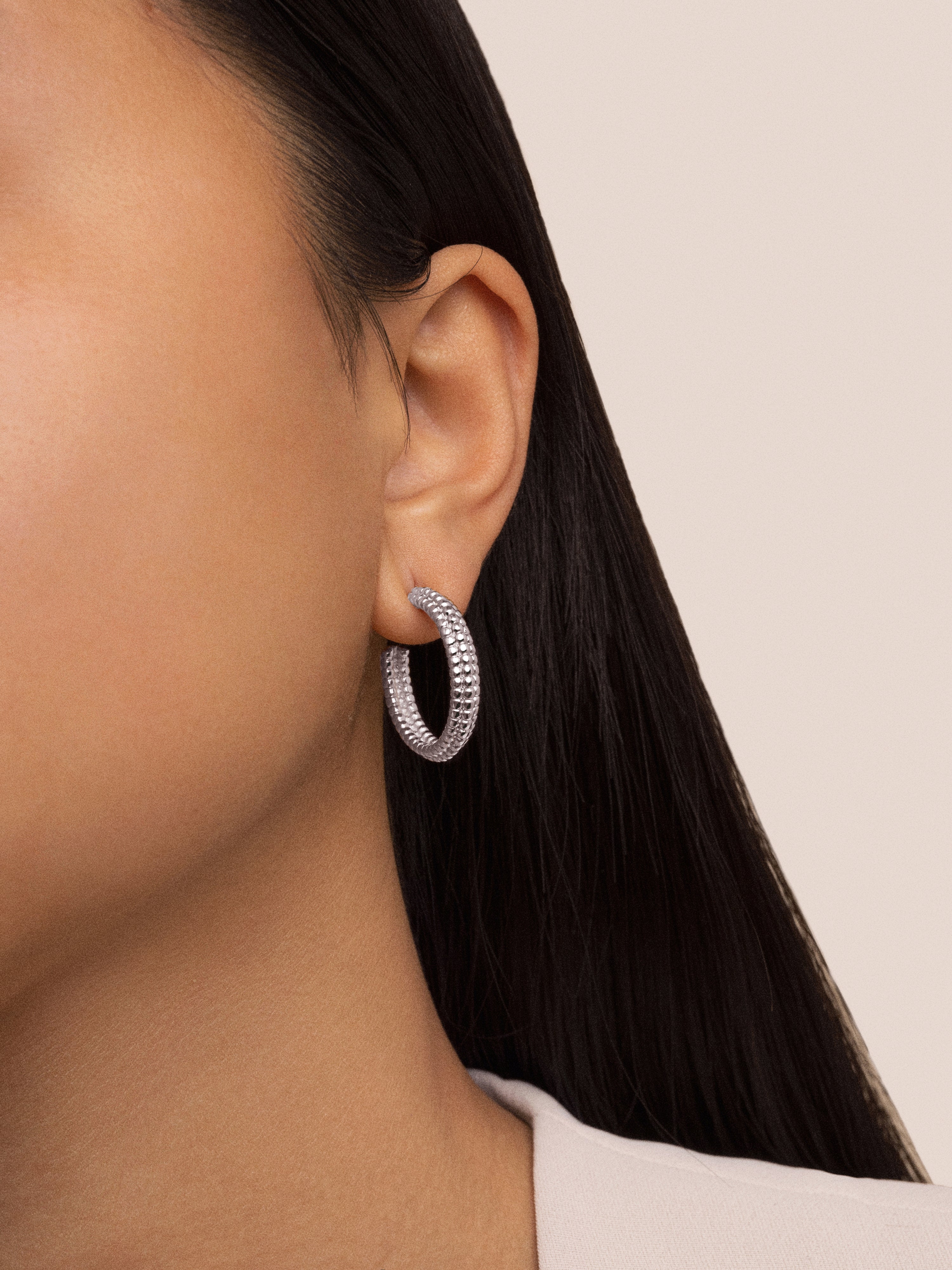 Triple Pebbles Hoop Earrings