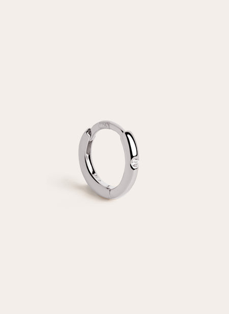 Klein Spark M Silver Hoop Single Earring