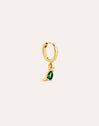Dino T Rex Green Gold Hoop Single Earring