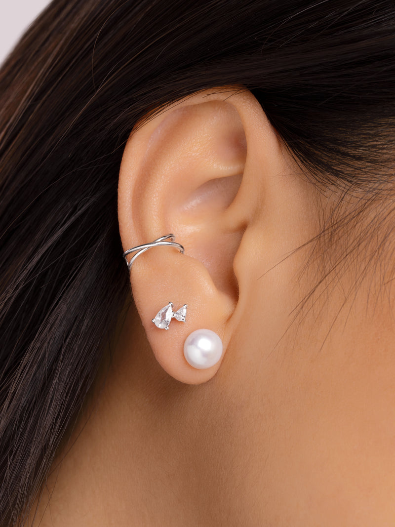 Single Pearl Ohrringe Silber