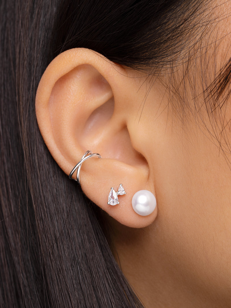 Single Pearl Ohrringe Silber