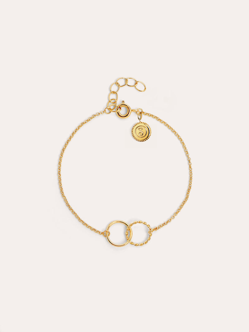 Circles Twist Armband, vergoldet