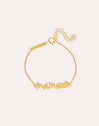 Pulsera Mamá Heart Plata Baño Oro
