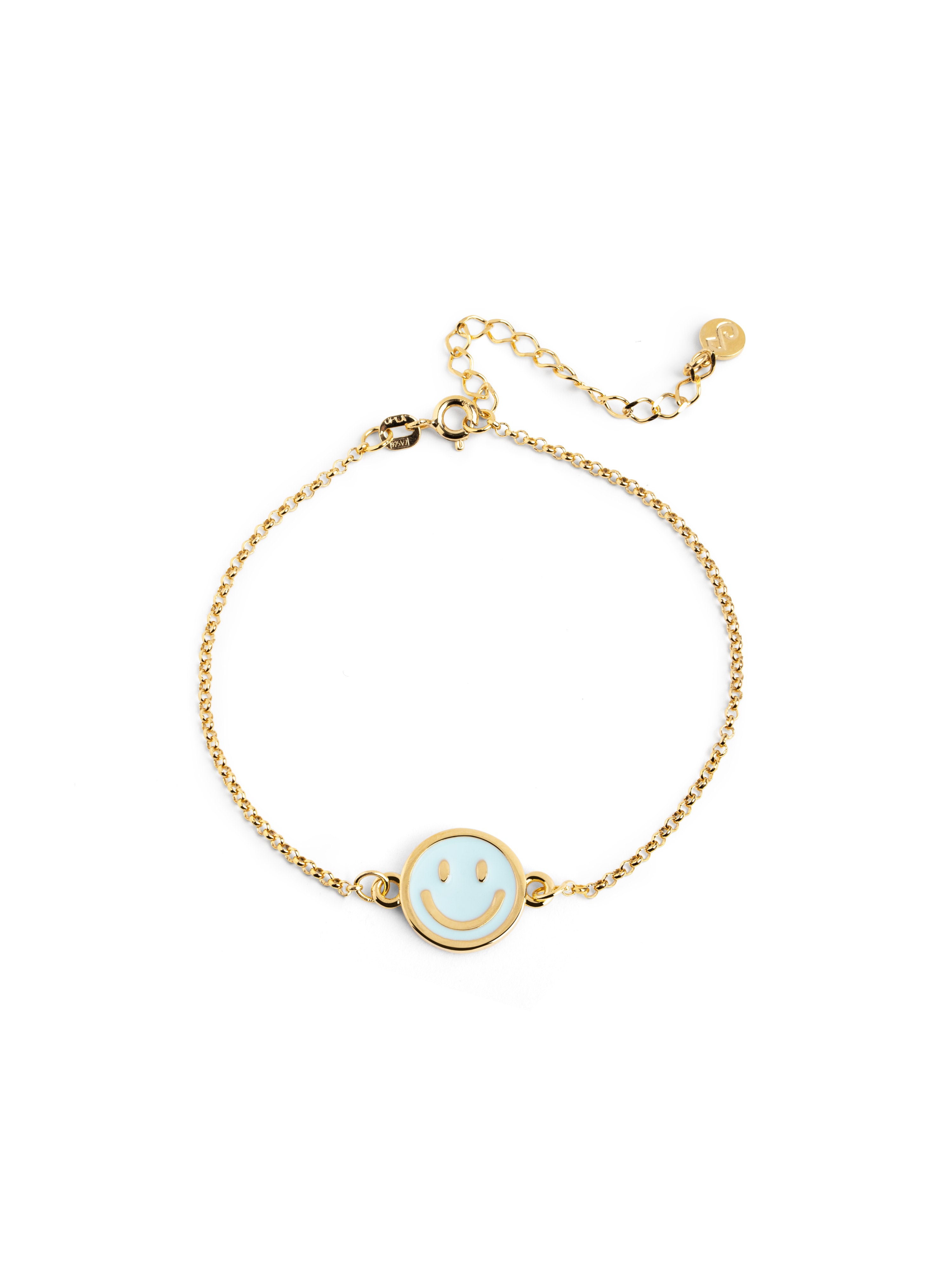 Smiley Sky Enamel Gold Bracelet